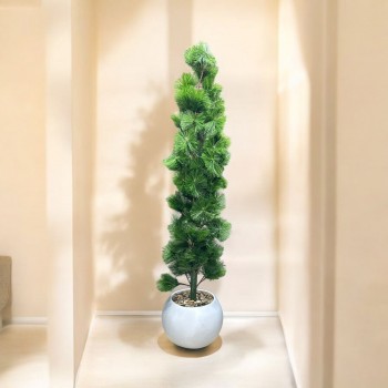 اشجار صناعية زينة ورق شوك مركن ابيض الطوال 160 سم 