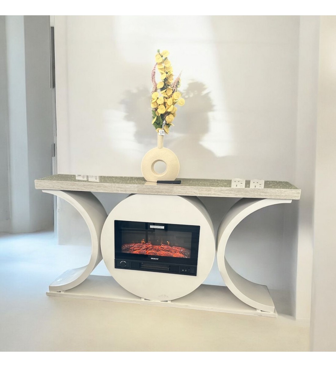 دفاية شكل بلازم او مدخل ا كهربائية ذات تصميم انيق وحديث لون بيج 160×34×83سم 