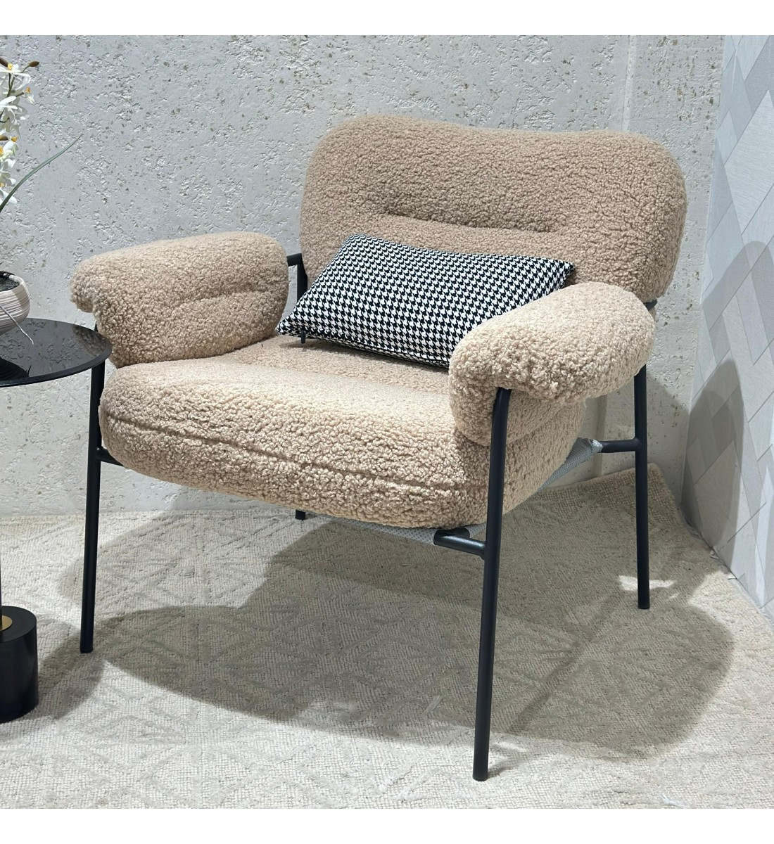 كرسي بوكليت جملي من القماش ومعدن 60×75×80سم 