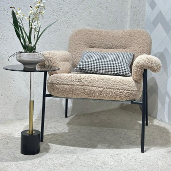 كرسي بوكليت جملي من القماش ومعدن 60×75×80سم 