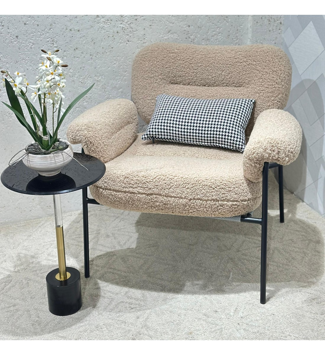 كرسي بوكليت جملي من القماش ومعدن 60×75×80سم 