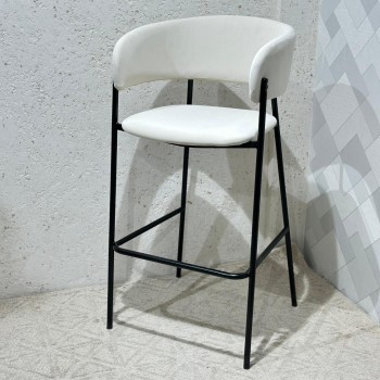كرسي سارا ميتال بار لون ابيض 100×50×40سم 