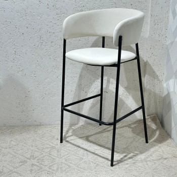 كرسي سارا ميتال بار لون ابيض 100×50×40سم 