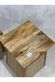 Wooden side table with Indian rattan 55 x 35 cm, assorted (several colors for the table top)