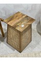 Wooden side table with Indian rattan 55 x 35 cm, assorted (several colors for the table top)