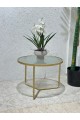 Metal side table with round glass top 50 x 50 x 37 cm