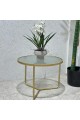 Metal side table with round glass top 50 x 50 x 37 cm