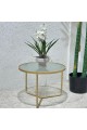 Metal side table with round glass top 50 x 50 x 37 cm
