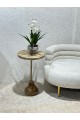 Golden column wood side table 62x37x37cm