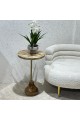 Golden column wood side table 62x37x37cm