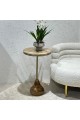 Golden column wood side table 62x37x37cm