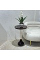Pedestal side table with dark brown wooden top 60x36x36cm