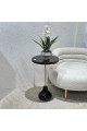 Pedestal side table with dark brown wooden top 60x36x36cm