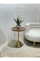 Pedestal side table with light brown wooden top 55x40x40cm