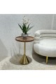 Pedestal side table with light brown wooden top 55x40x40cm