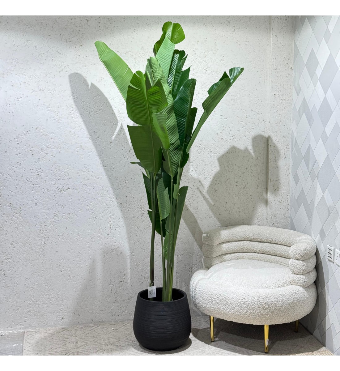 Artificial decorative tree with black stand 200 cm