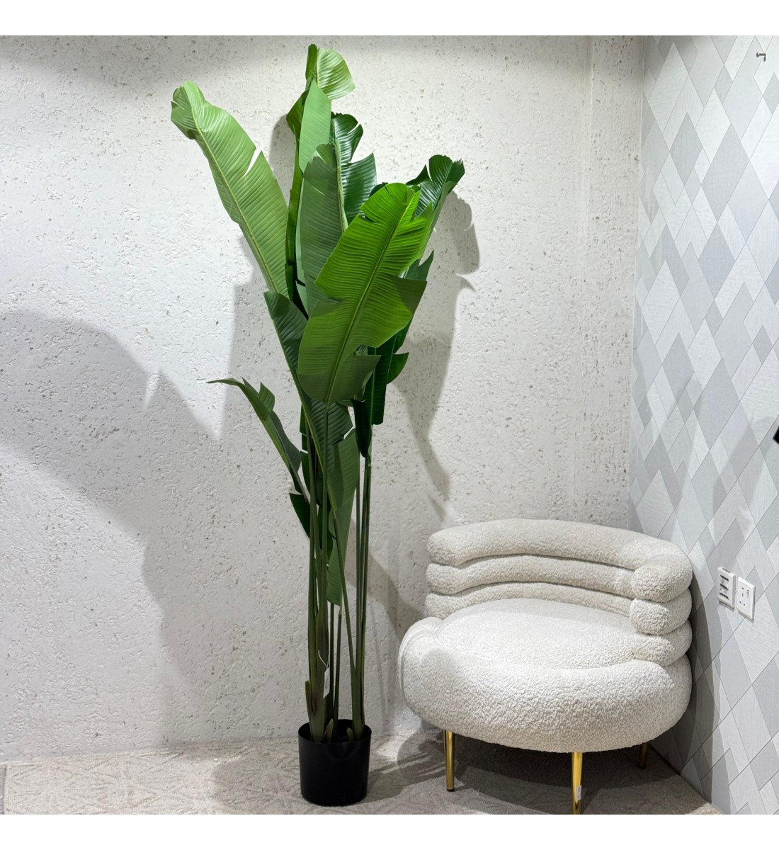 Artificial decorative tree with black stand 200 cm