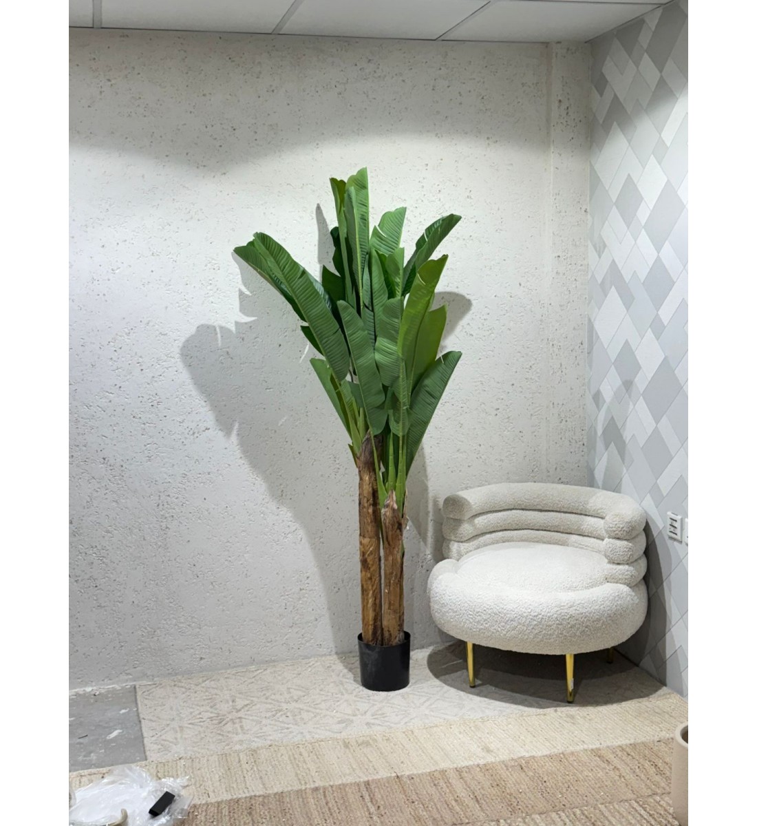Artificial decorative tree with black stand 200 cm