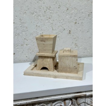 طقم مبخرة رخام ترفنتينوا 3قطع 