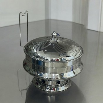 سخان بوفية صحن تقديم استيل لتسخين الطعام مزود بغطاء بتصميم فريد8 لتر 