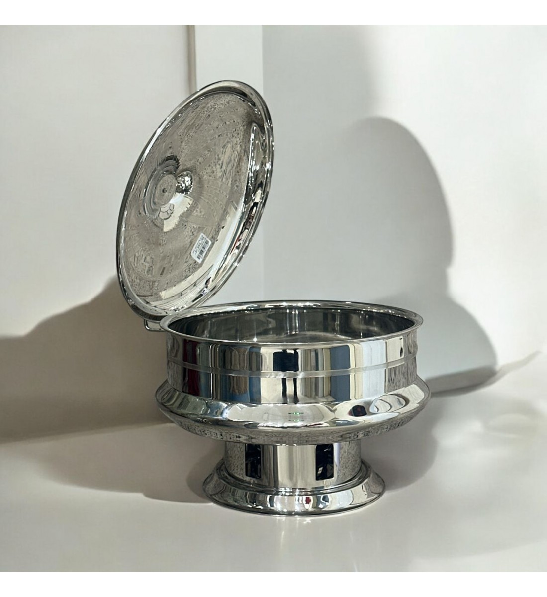 سخان بوفية صحن تقديم استيل لتسخين الطعام مزود بغطاء بتصميم فريد8 لتر 