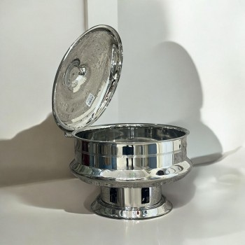 سخان بوفية صحن تقديم استيل لتسخين الطعام مزود بغطاء بتصميم فريد8 لتر 