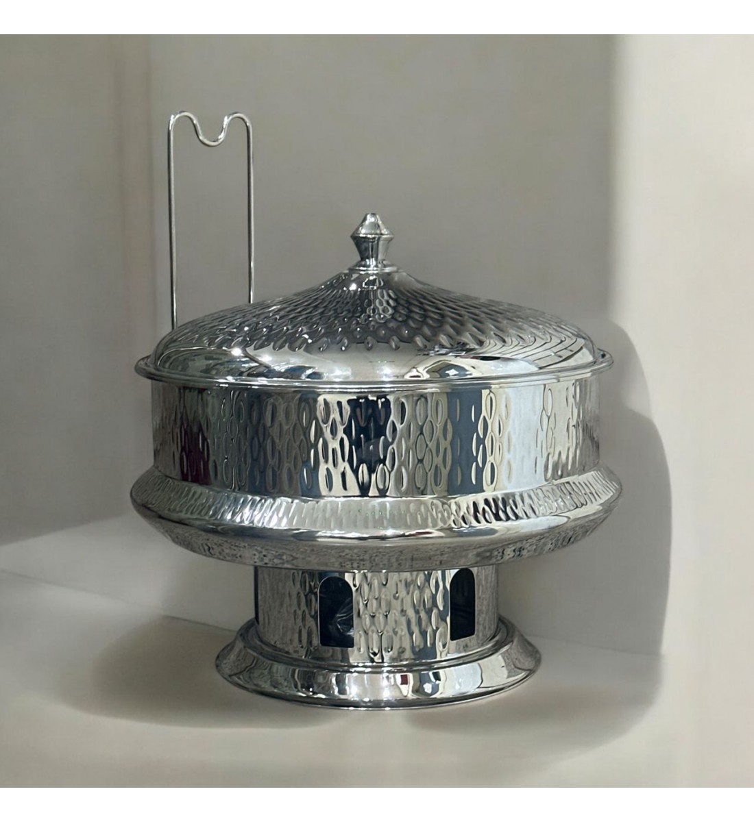 سخان بوفية صحن تقديم استيل لتسخين الطعام مزود بغطاء بتصميم فريد6 لتر سخان بوفية صحن تقديم استيل لتسخين الطعام مزود بغطاء بتصميم فريد6 لتر