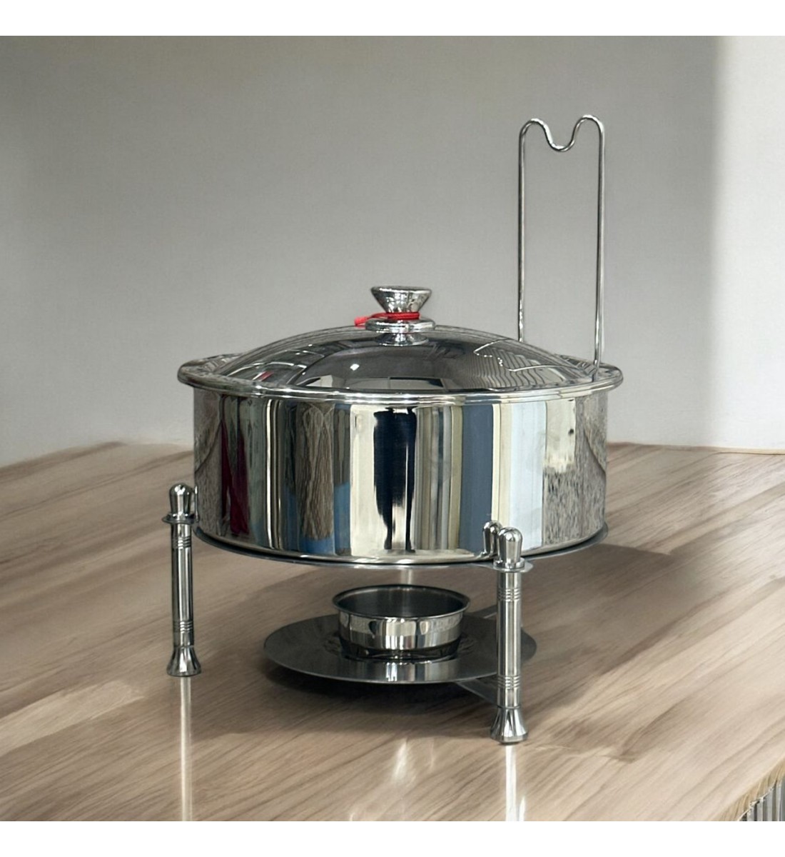 سخان بوفية صحن تقديم استيل لتسخين الطعام مزود بغطاء بتصميم فريد4 لتر سخان بوفية صحن تقديم استيل لتسخين الطعام مزود بغطاء بتصميم فريد4 لتر