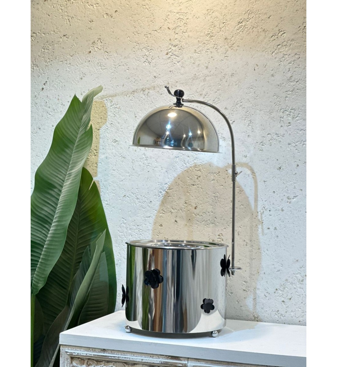 سخان بوفية صحن تقديم استيل لتسخين الطعام مزود بغطاء بتصميم فريد2.5لتر سخان بوفية صحن تقديم استيل لتسخين الطعام مزود بغطاء بتصميم فريد2.5لتر