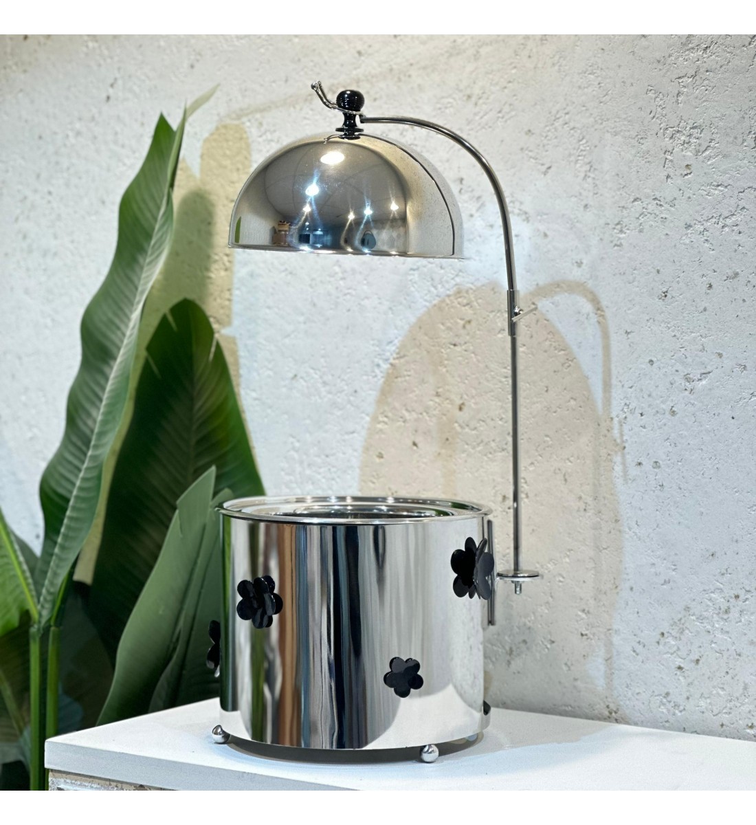 سخان بوفية صحن تقديم استيل لتسخين الطعام مزود بغطاء بتصميم فريد2.5لتر سخان بوفية صحن تقديم استيل لتسخين الطعام مزود بغطاء بتصميم فريد2.5لتر