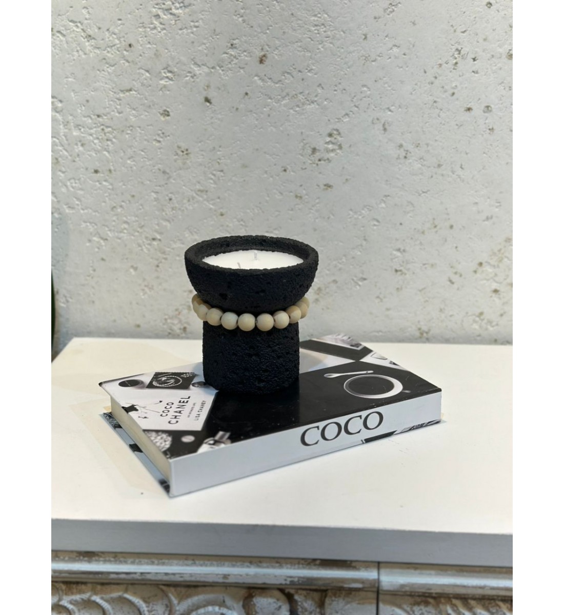 شمعه عطرية سيراميك اسود 12×12×12سم شمعه عطرية سيراميك اسود 12×12×12سم