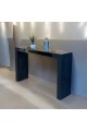 Console - Black Wood Entrance with Mirror 160 x 40 x 100 cm (Detail Product)