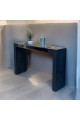 Console - Black Wood Entrance with Mirror 160 x 40 x 100 cm (Detail Product)