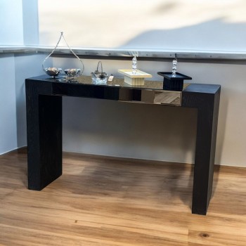 كونسول - مدخل خشب أسود مع مرآة مقاس130× 40 ×82 سم (منتج تفصيل ) 