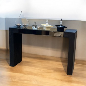 كونسول - مدخل خشب أسود مع مرآة مقاس130× 40 ×82 سم (منتج تفصيل ) 