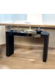 Console - Black Wood Entrance with Mirror 130 x 40 x 82 cm (Detail Product)