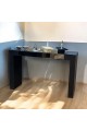 Console - Black Wood Entrance with Mirror 130 x 40 x 82 cm (Detail Product)