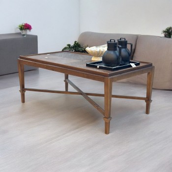 طاولة جانبية خشب الجوز تصميم كلاسيك عصري بني  120×70×50سم (منتج تفصيل )