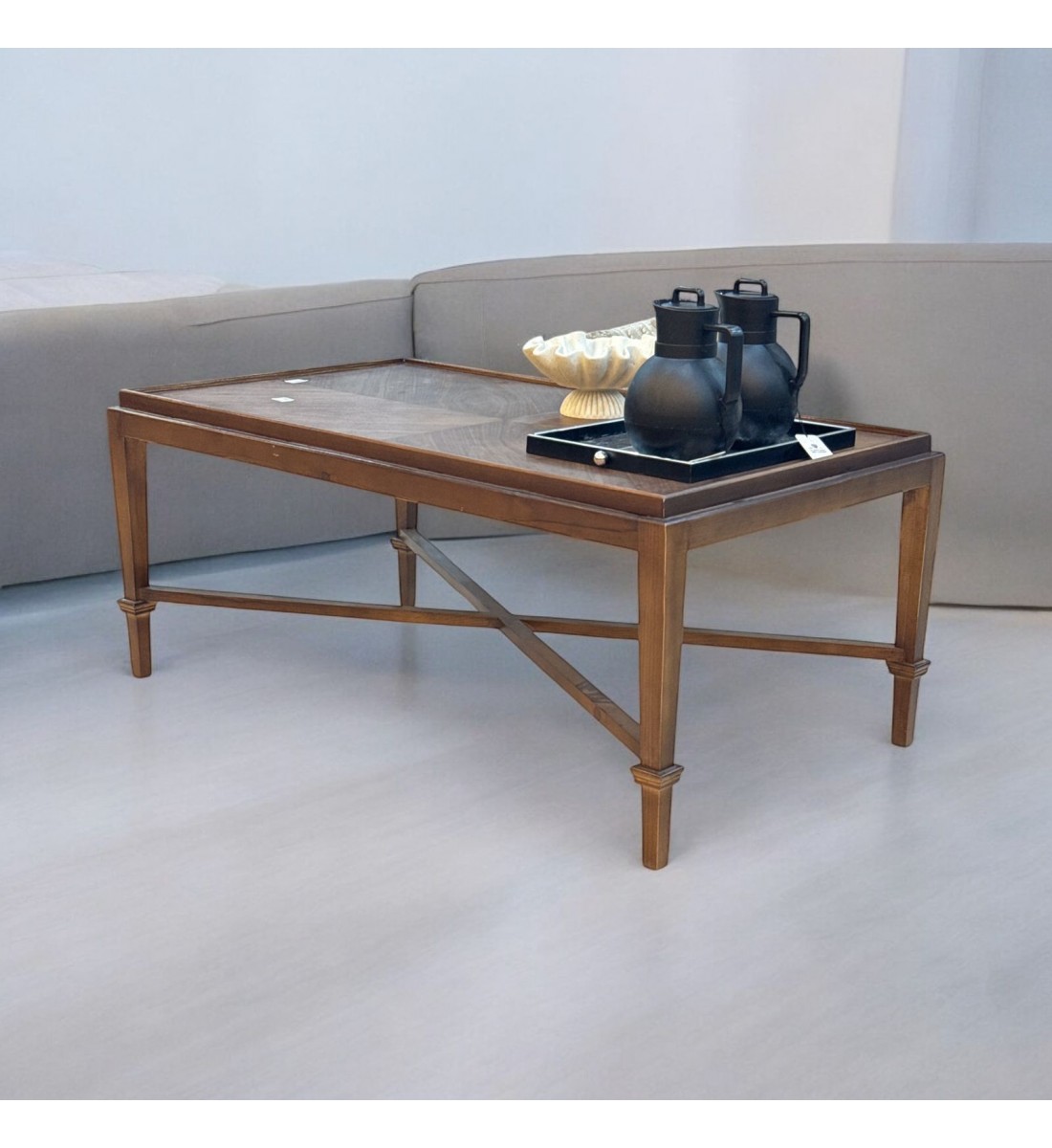 طاولة جانبية خشب الجوز تصميم كلاسيك عصري بني  120×70×50سم (منتج تفصيل )