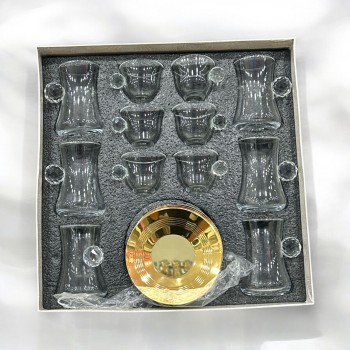 طقم كاسات وفناجين مع الصحن 18قطعه