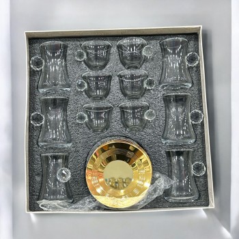 طقم كاسات وفناجين مع الصحن 18قطعه