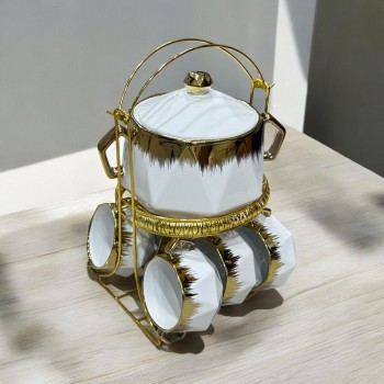 سخان  طقم شوربة سيراميك7 قطع 