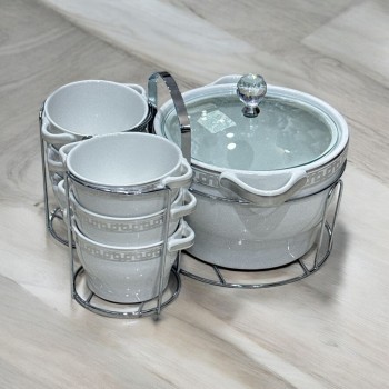 سخان  طقم شوربة سيراميك7 قطع 