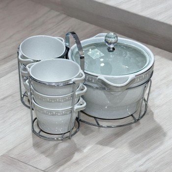 سخان  طقم شوربة سيراميك7 قطع 