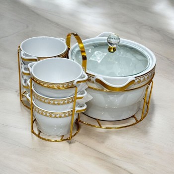 سخان  طقم شوربة سيراميك7 قطع 