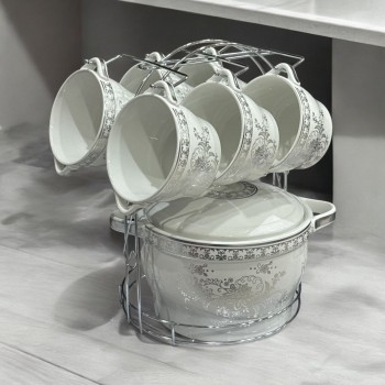 سخان  طقم شوربة سيراميك7 قطع 