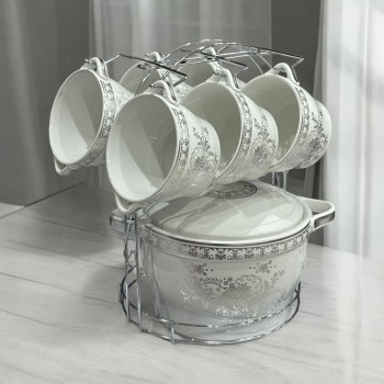 سخان  طقم شوربة سيراميك7 قطع 