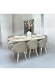 Dining table set 8 chairs 180 x 100 x 75 cm