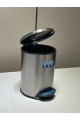 Trash pail - steel with pedal, 8 liters
