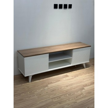 طاولة بلازما خشب ابيض مقلم160*32*49 سم